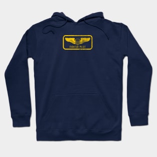 Fighter Pilot Wings Patch (distressed) Hoodie